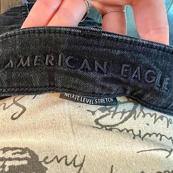 American Eagle Outfitters Distressed Black Denim Skirt - Picture 5 of 16